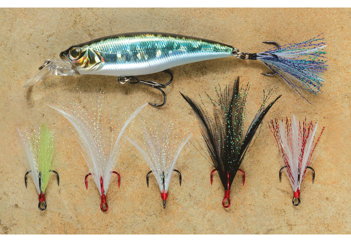 Feather Fishing Hooks - Flash Teaser Hook Feather Dressed Strong Round